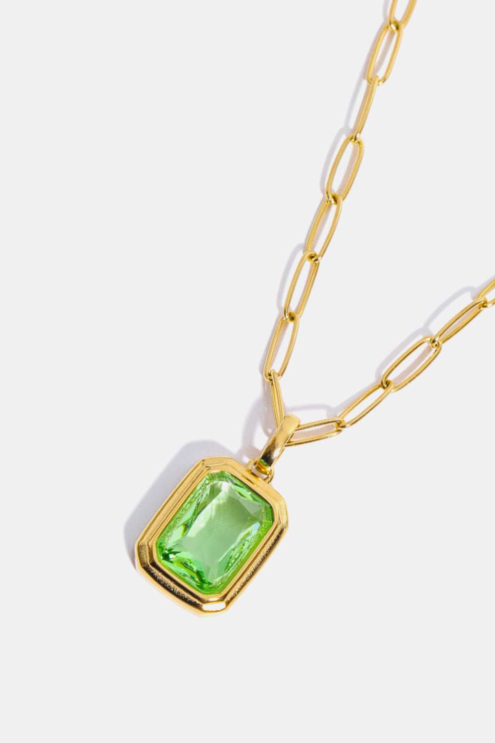 Zircon 18K Gold-Plated Geometrical Shape Pendant Necklace