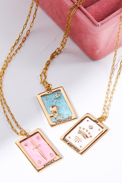 Tarot Card Pendant Copper Necklace