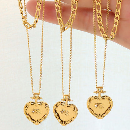 Heart Shape Double-Layered Stainless Steel Necklace