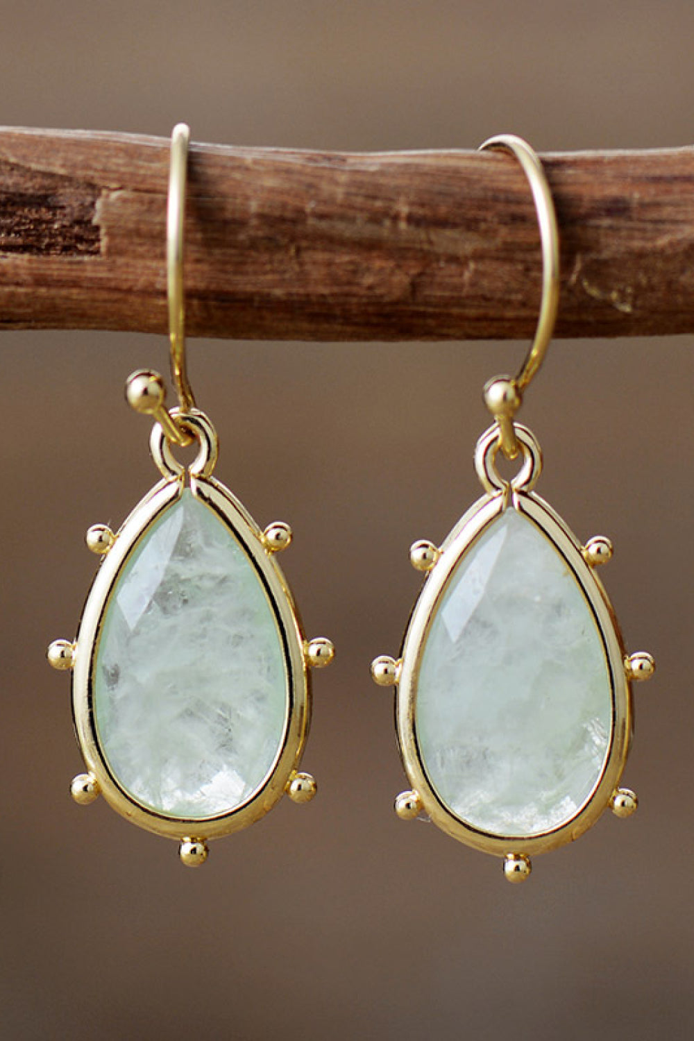 Natural Stone Teardrop Earrings