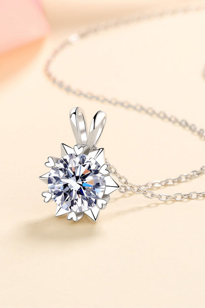 Learning To Love 925 Sterling Silver Moissanite Pendant Necklace