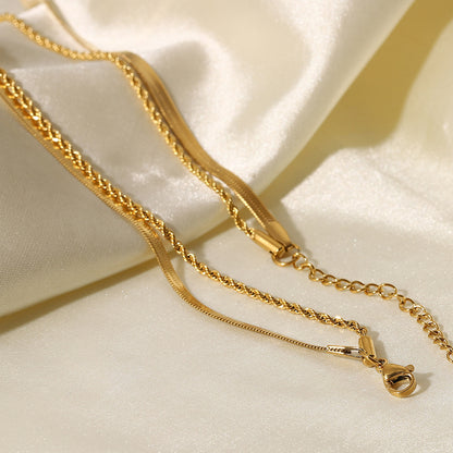 18K Gold-Plated Double-Layered Necklace