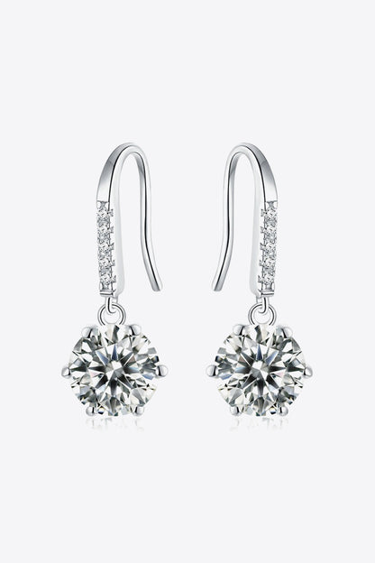 6-Prong Moissanite Drop Earrings