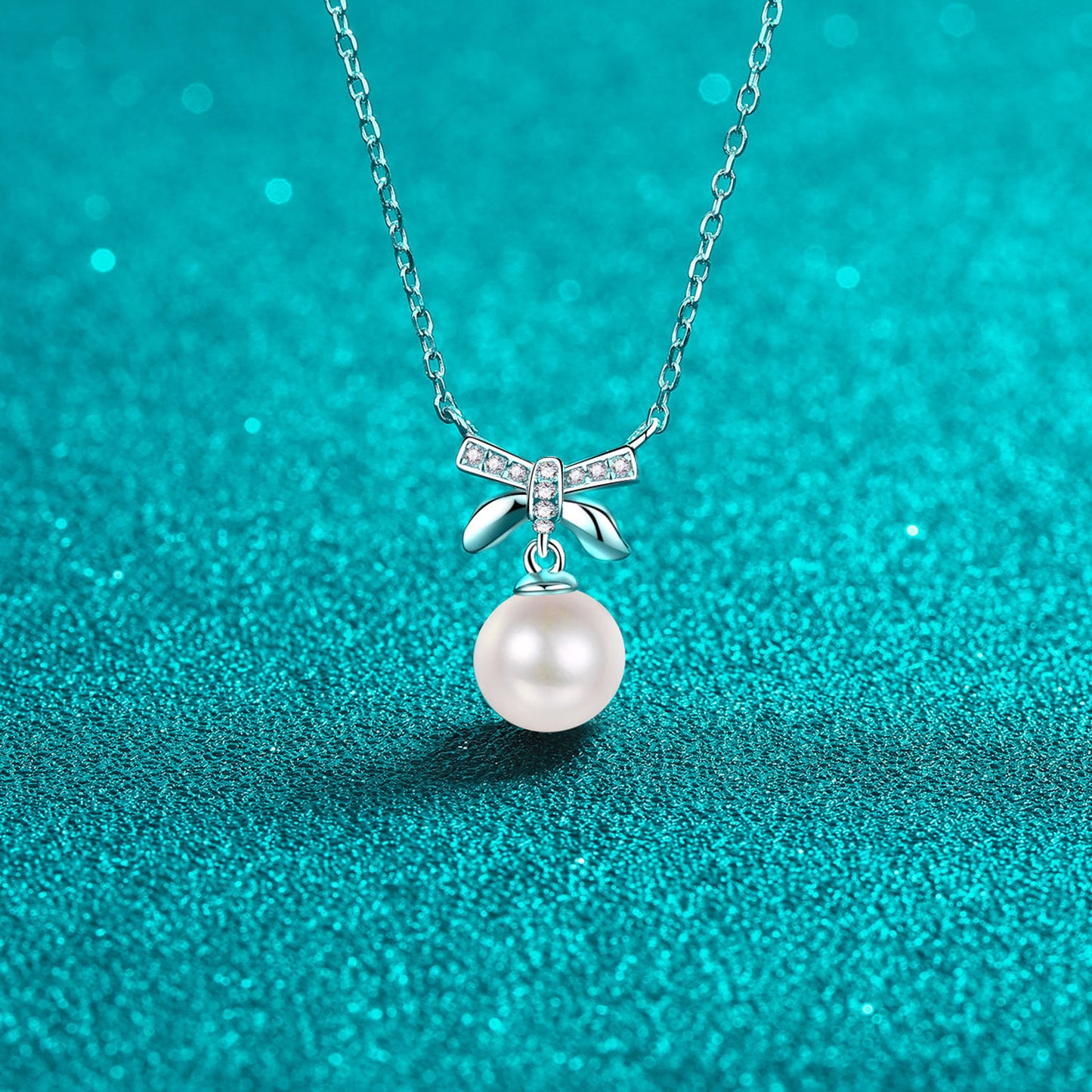 Pearl Pendant Moissanite 925 Sterling Silver Necklace