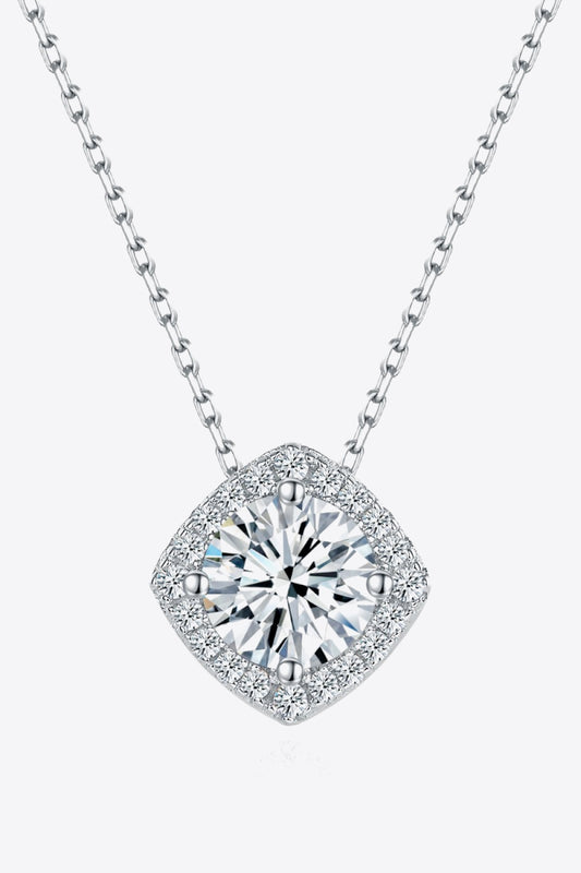 1 Carat Moissanite Geometric Pendant Necklace