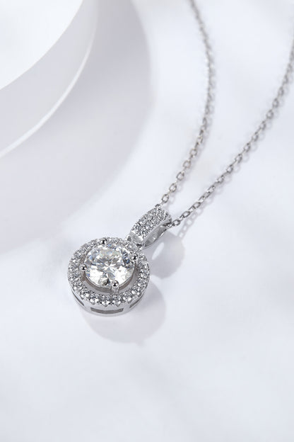 2 Carat Moissanite Round Pendant Necklace